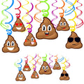 1 Set Funny Poop Party Hanging Swirls Decoration Hard Card Poo Brown Hanging and Foil Hanging for Birthday Party Favors Decor - Big Tim's Magic Emporium