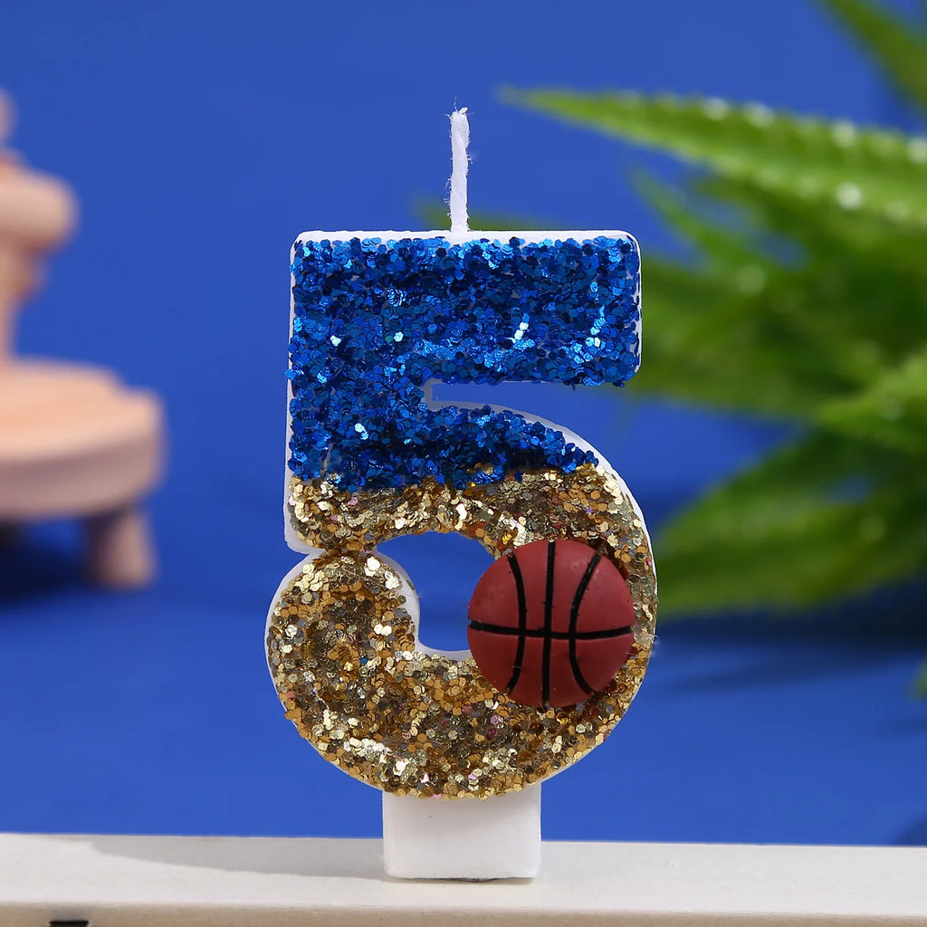 Basketball boy birthday candle holiday cake party creative digital candle