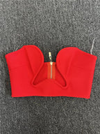 Sweetheart Neck Bandage Crop Top