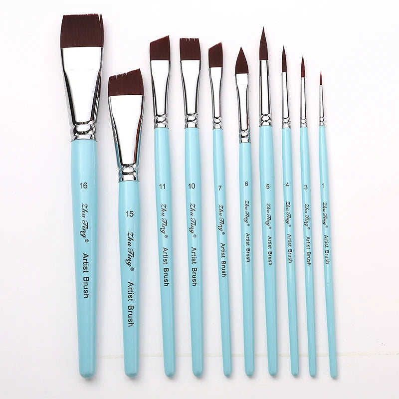Body Pinting Face Body Art Paint Multifunctional Professional Paint Brushes Set Wooden Handle Nylon Brush Oil Painting Brushes