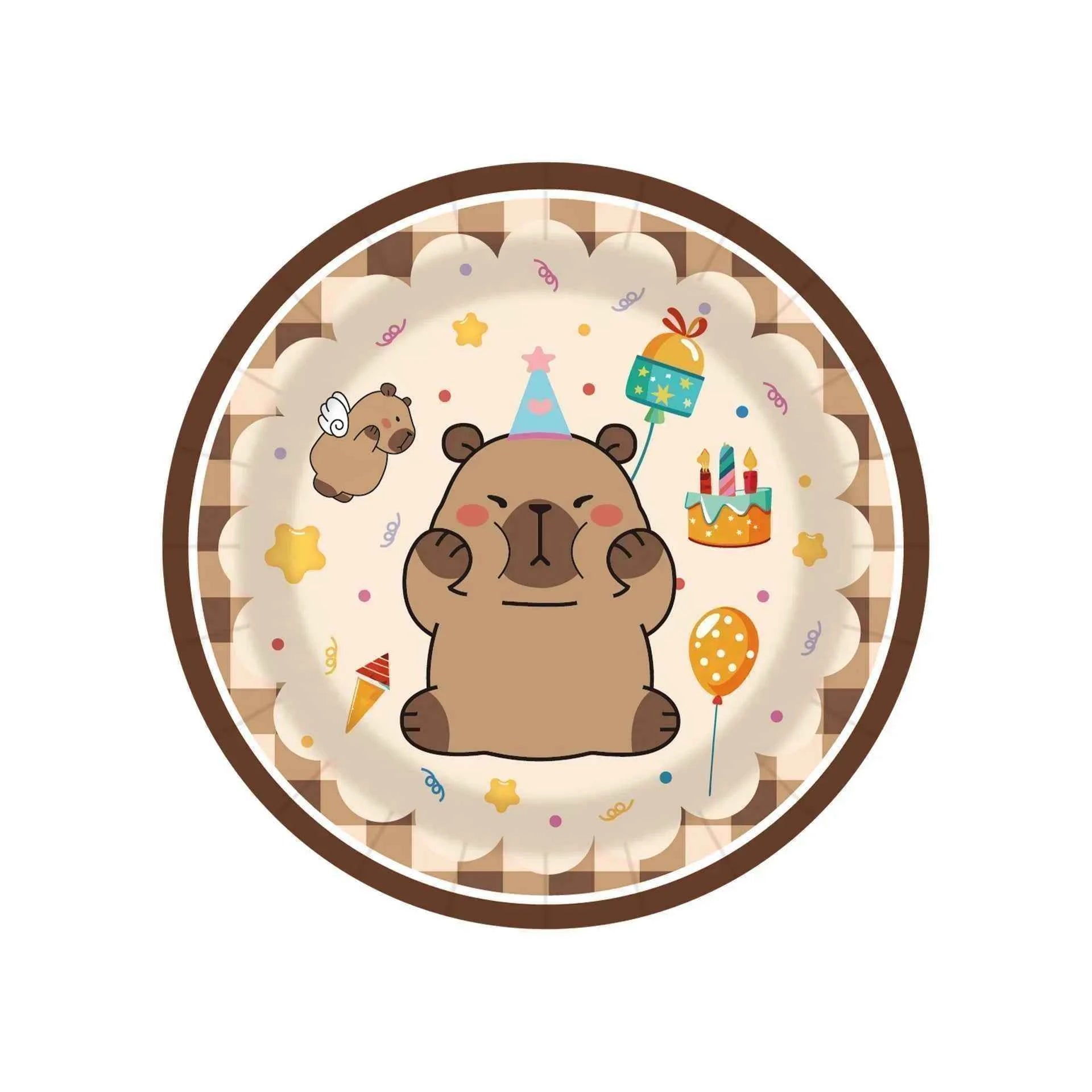 Cartoon Capybara Birthday Party Decoration Disposable Tableware Cup Plate Napkins Tablecloth Banner Baby Shower Birthday Party
