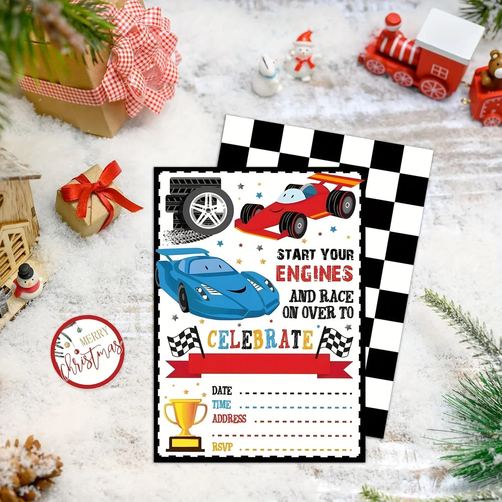 Racing Car Party Invitation Race Car Birthday Invitation for Boys Kid Men Cars Party Supplies Racing Birthday Invite Cards - Big Tim's Magic Emporium