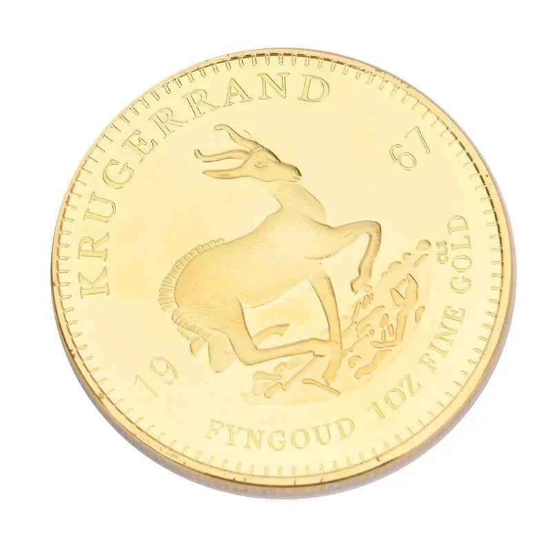 Gold Krugerrand Coin 4cm Wealth Simulator Royal Minted Token Replica For Wealth Gift Home Decorr Coin Collection