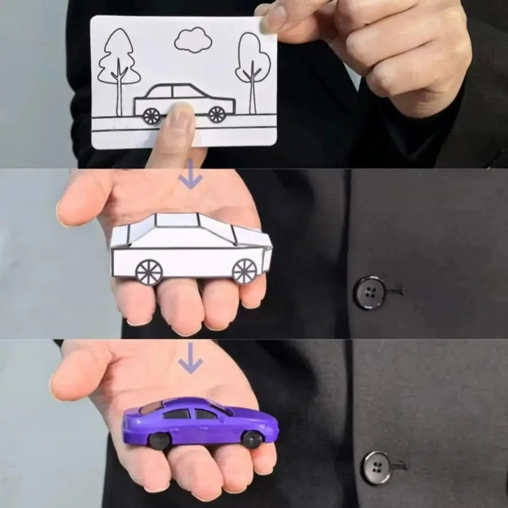 Magic Tricks Appearing Car by Hyde Ren Gimmicks Magic Show Painting Car Magic Toy Interactive Mentalism Magic Card to Paper Car - Big Tim's Magic Emporium