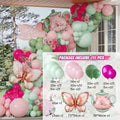 111Pcs Purple Pink Balloon Garland Kit Dusty Green Teapot Foil Balloon Mother's Day Let's Partea Spring Floral Tea Party Decor