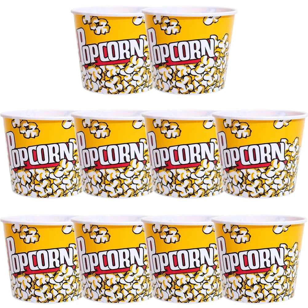 10pcs Popcorn Bucket Snack Cup Party Favor Container Movie Night Treat Box Plastic Dinnerware Set Candy Holder Kids Supplies
