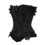 Lace Overlay Boned Overbust Corset Bustier Top Plus Size Body Shaper