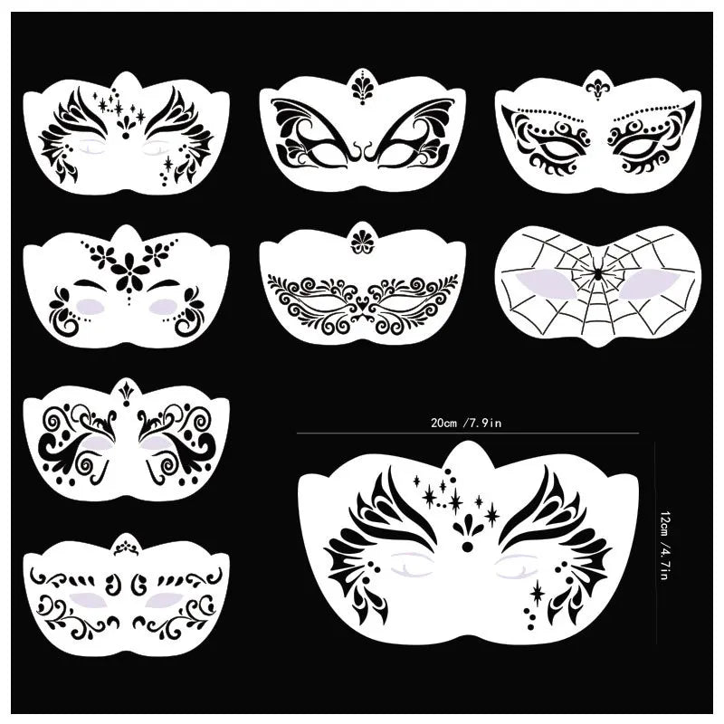 Face Paint Stencils Professional Body Art Paint Stencils Reusable For Adults Kids Easily Use Templates For Parties Makeup Tools