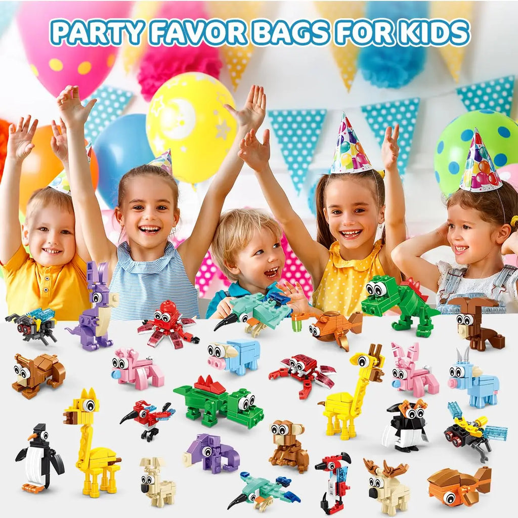 Party Favors for Kids Animals Building Block Toy for Goodie Bag Stuffers Classroom Student Prizes Birthday Gifts for Boys Girls