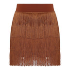 The Stardust Havana Fringe Skirt – High-Waist Tiered Tassel Performance Skirt