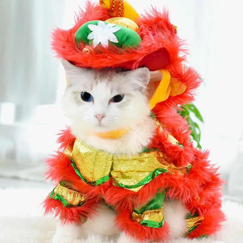 Pet Lion Dance Costume Dance Dog Costume Chinese New Year Pet Costume Dog Clothes For Pet New Year Spring Festival Dress Up