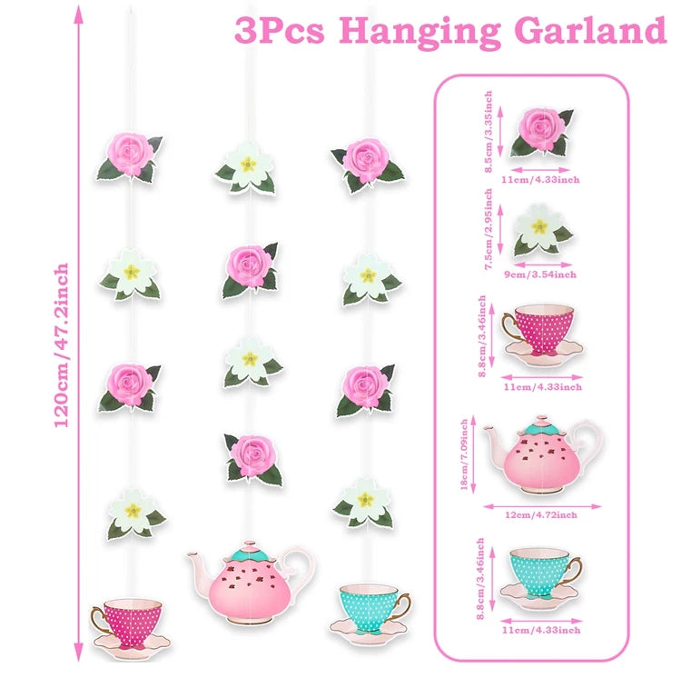 Pink Tea Party Cake Stand Birthday Party Decoration Kids Baby Shower Party Supplies Wedding Table Decor Afternoon Tea Party - Big Tim's Magic Emporium