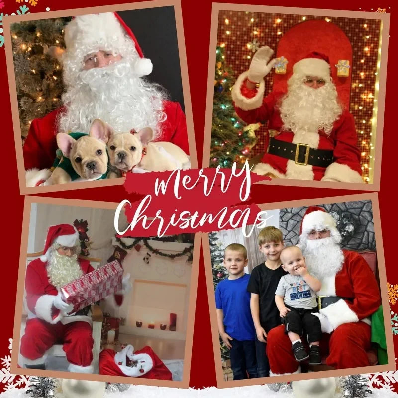 M-4XL Santa Claus Costume for Men Santa Suit Adults Mens Deluxe Professional Christmas Clause Outfit Xmas Cosplay Party Supplies - Big Tim's Magic Emporium