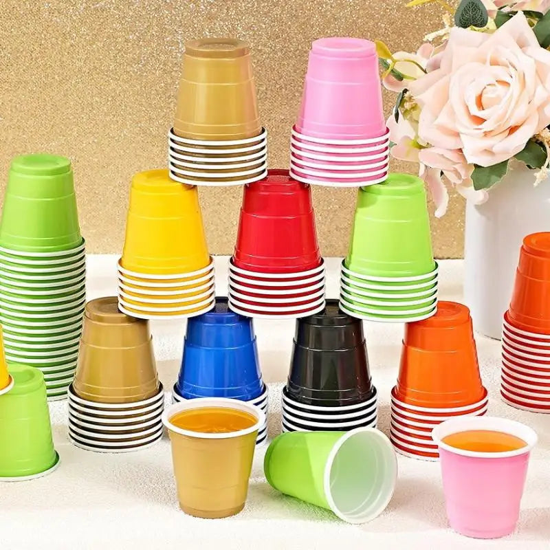 50pcs Party Disposable Plastic Cups Birthday Wedding Festival Beer Drink Soda Cups Party Game Cups - Big Tim's Magic Emporium