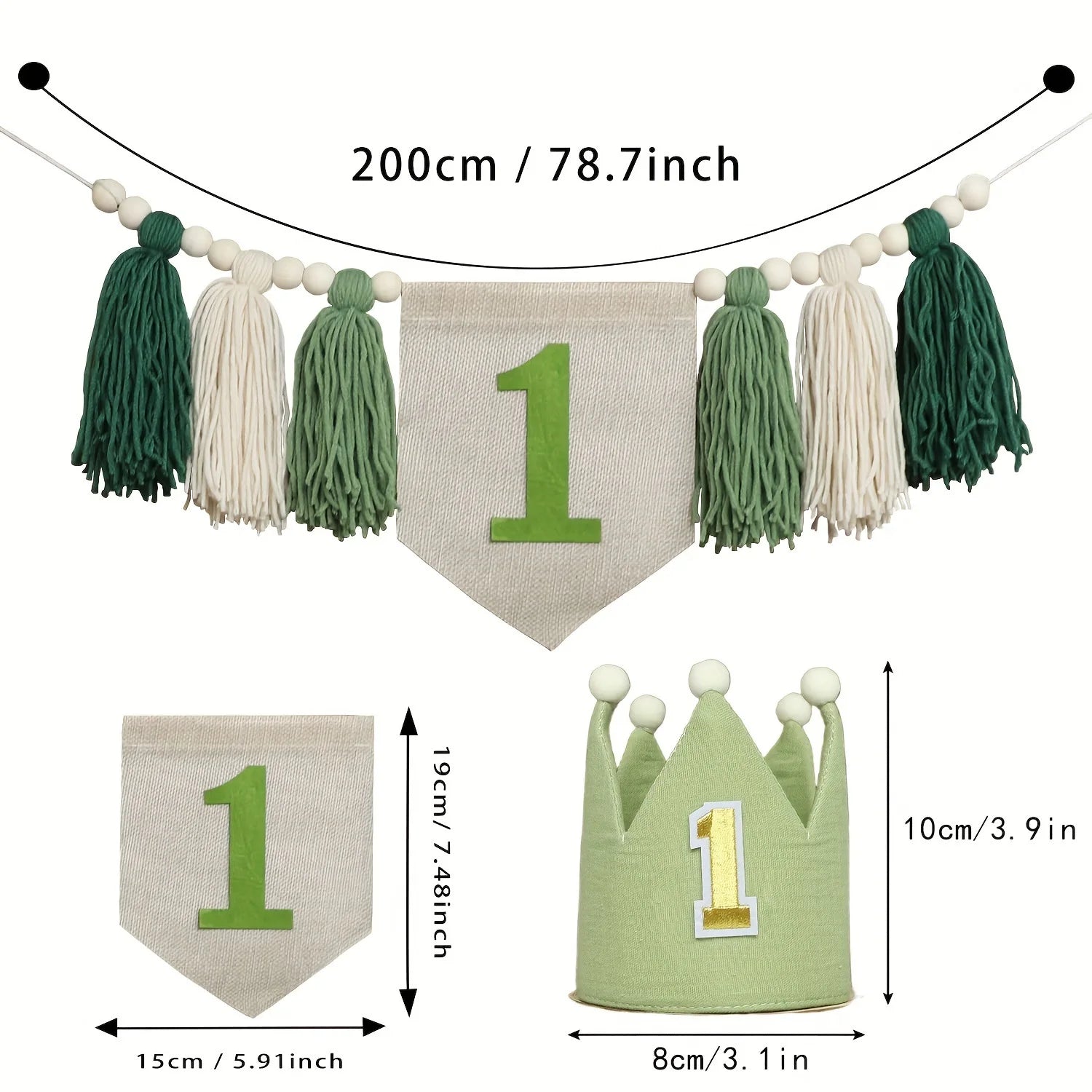 Baby Boy Girls First 1st Birthday Party Decorations Backdrop Wall Hangings Decorative for Kids Bedroom Nursery Wall Decor