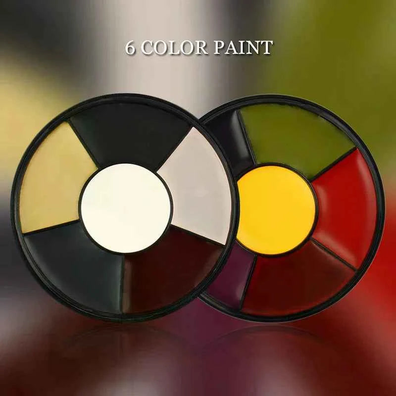 6 Colors Water-soluble Face Body Paint Palette Non-toxic Safe Tattoo Painting Face Painting Halloween Cosplay Makeup Props