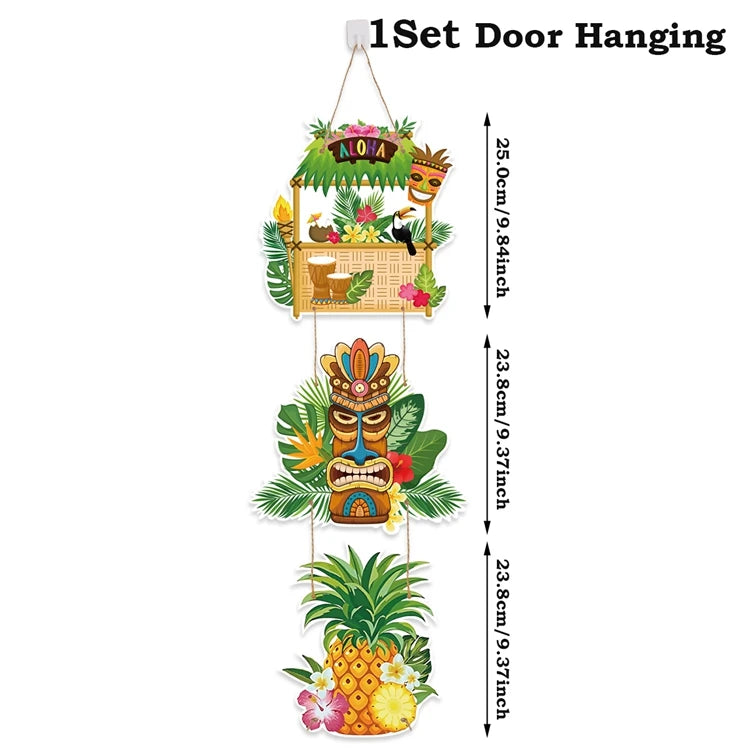 Hawaiian Party Paper Door Hanging Pendants Aloha Party Tropical Beach Party Banner Happy Summer Hawaii Birthday Party Supplies - Big Tim's Magic Emporium