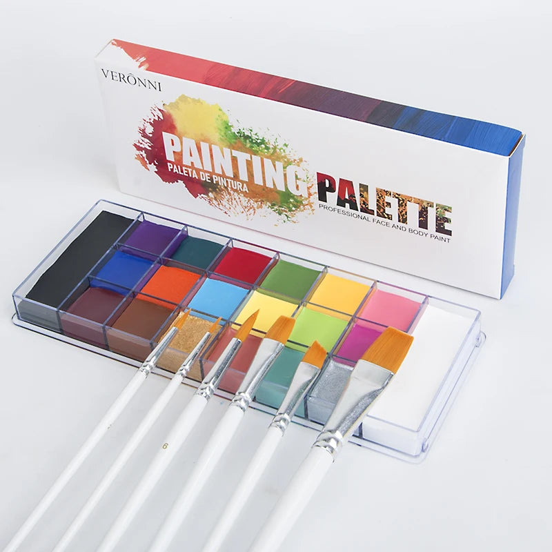 12/20 Colors Face Body Painting Fake Blood ,Halloween Professional Special Effects Makeup Kit with Wound Modeling Scar Wax