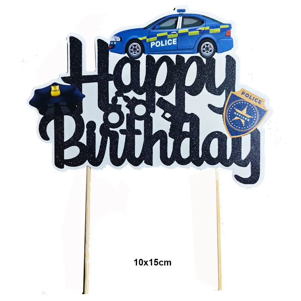 Police Party Plates Cups Napkins Police Officer and Car Party Birthday Party Decorations Tableware Boys Police Party Supplies - Big Tim's Magic Emporium