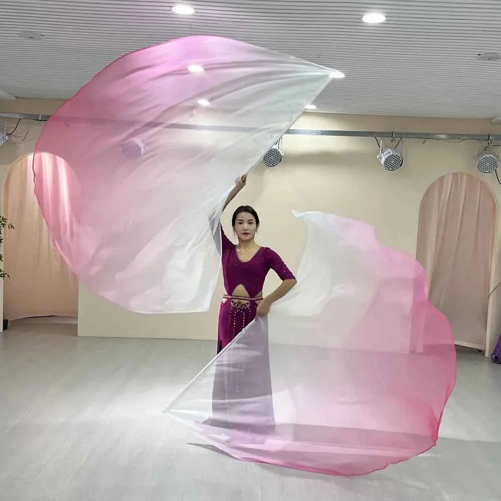 Belly Dance Props 1.9*1.4 Semi-Round Flags Colored Scarves Multi-Color With Telescopic Sticks Stage Performance Accessories New