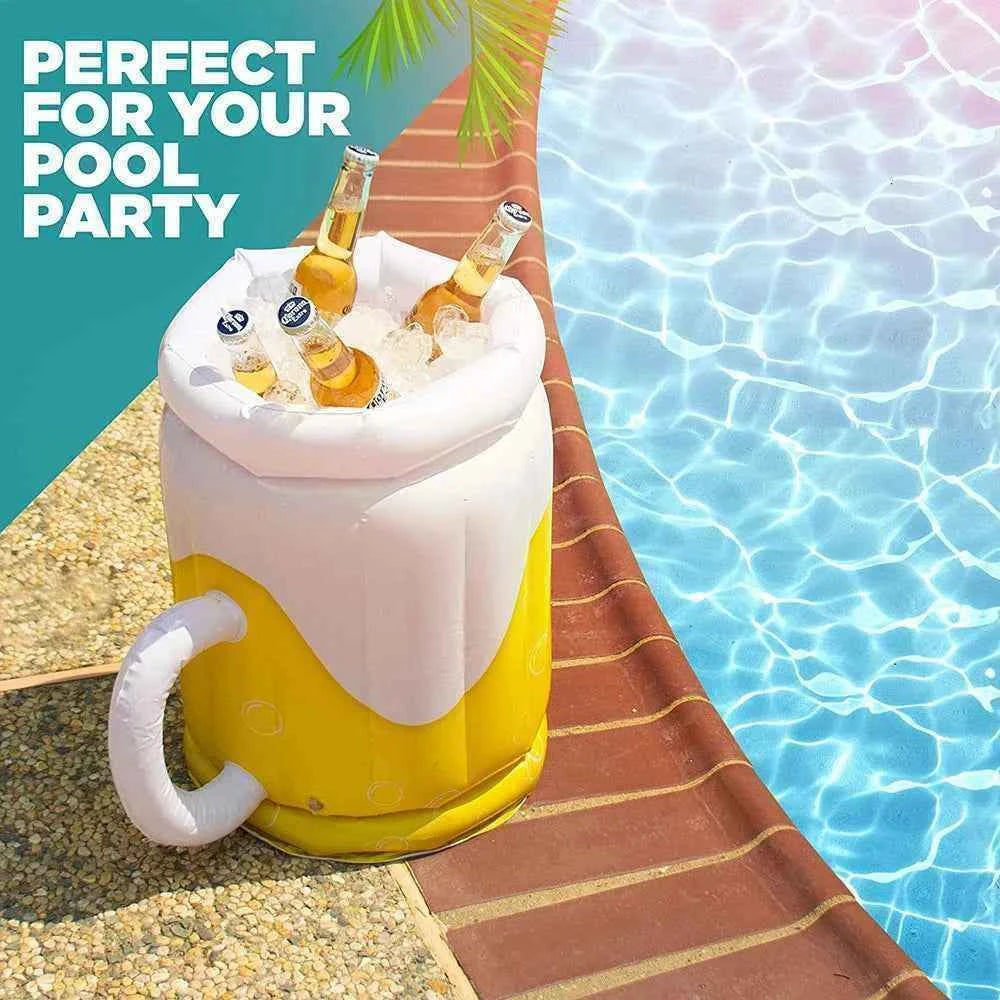 1pc PVC Inflatable Ice Bucket Beer Cooler Funny Hawaiian Birthday Party Decoration Summer Beach Pool Outdoor BBQ Supplies Props