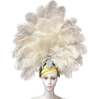 The Stardust Dionysia – Elegant Faux Fur & Rhinestone Samba Carnival Headdress