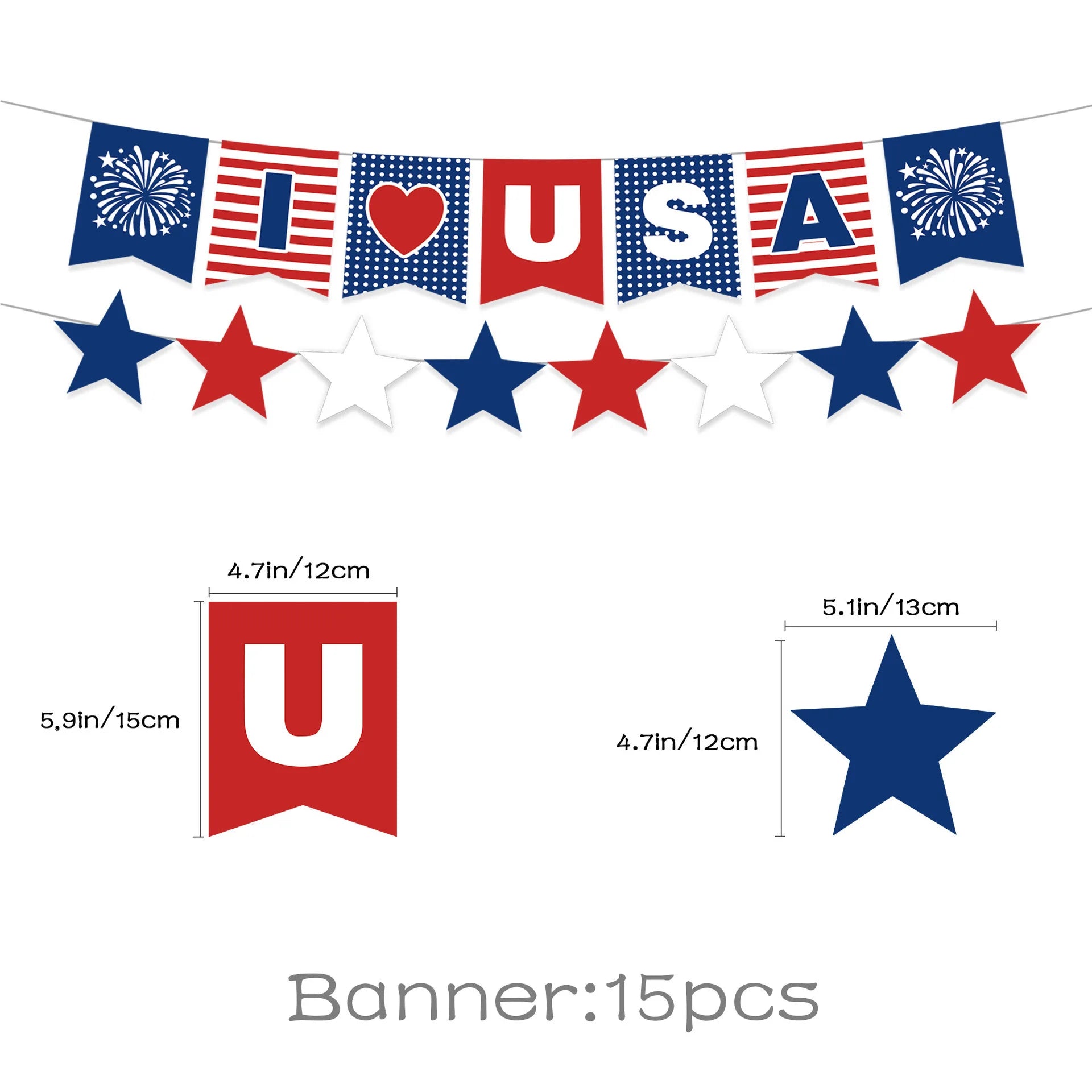 American Party Decorations Independence Day Supplies Banner Balloons Plates For USA 4th Of July Patriotic Theme Party Supplies