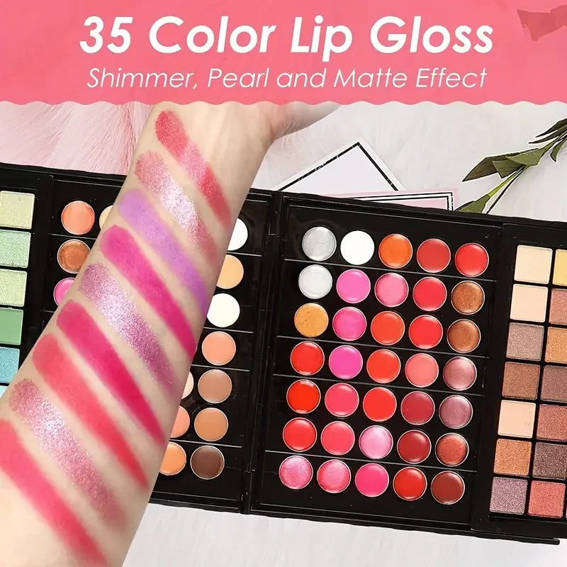 177 Color Makeup Set Including Eyeshadow Palette Blush lip Gloss Concealer,All-in-one Women's Makeup et,Complete Set with Mirror