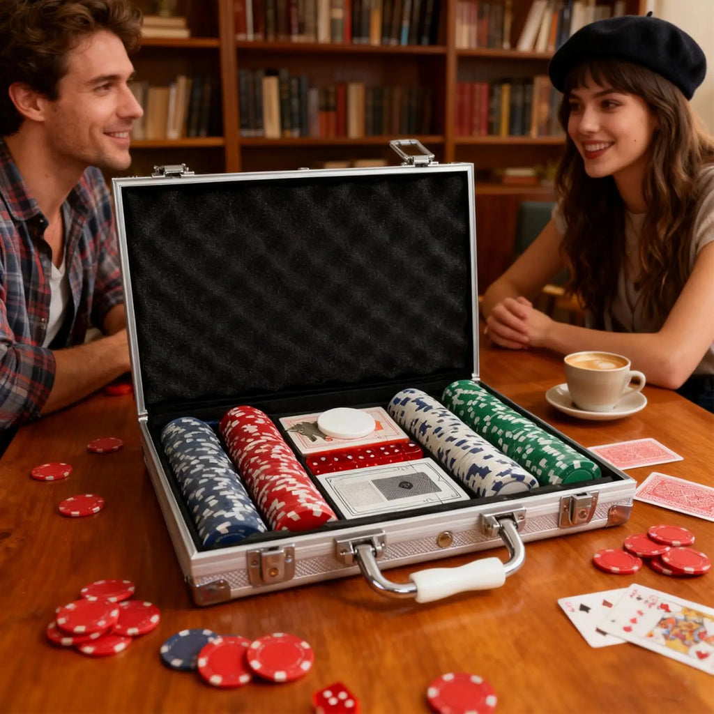 Poker Sets With Case Party Props No-Denomination Professional Poker Sets For Players Game Enthusiasts Collectors Event Planner - Big Tim's Magic Emporium