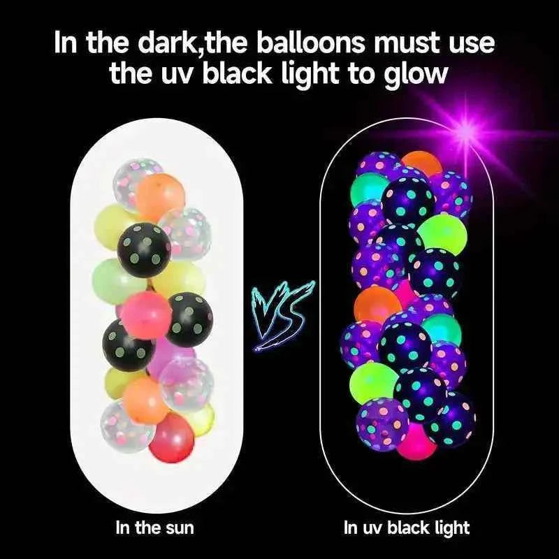 Neon Party Glow Balloons birthday pull flag fluorescent party decoration  Glow Party Set Glow Birthday Party Decoration balloons