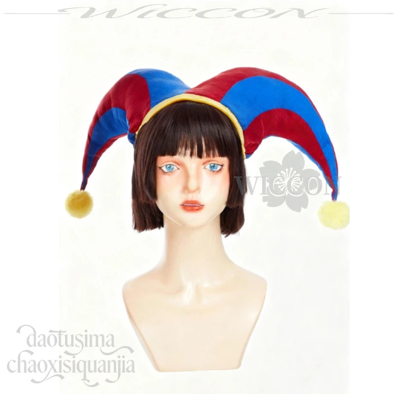 Jirai Kei Clown Girl Cosplay Costume | Red & Blue Mini Dress Complete Set - Big Tim's Magic Emporium