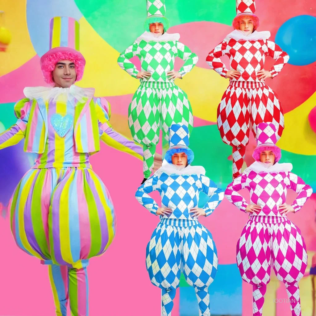 Clown Cosplay Costume Carnival Team Tour Performance Clothes Carnival Party Amusement Park Carnival Costume Dancer Stage Costume - Big Tim's Magic Emporium