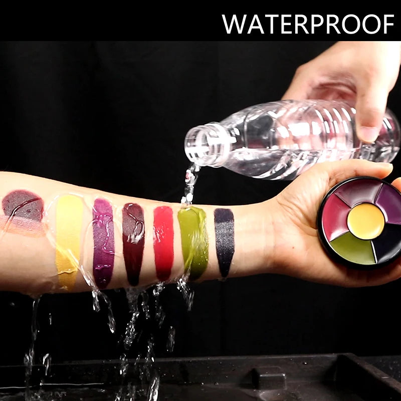 6 Colors Water-soluble Face Body Paint Palette Non-toxic Safe Tattoo Painting Face Painting Halloween Cosplay Makeup Props