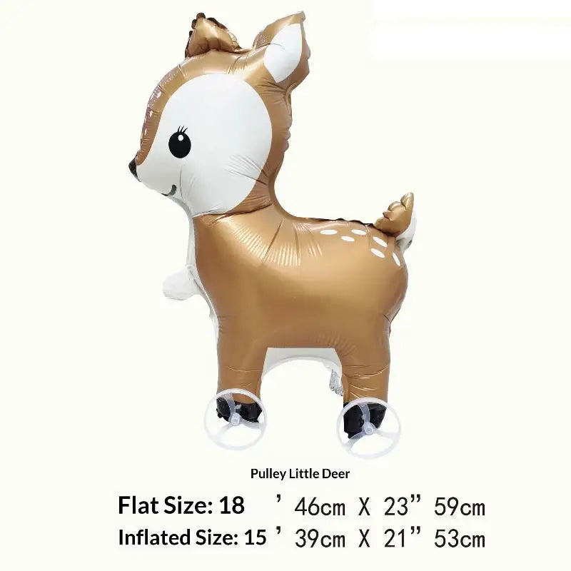For Kids Birthday Party Decoration Baby Shower 4D Cartoon Foil Balloons Elephant Stand Walking Balloon With Wheel