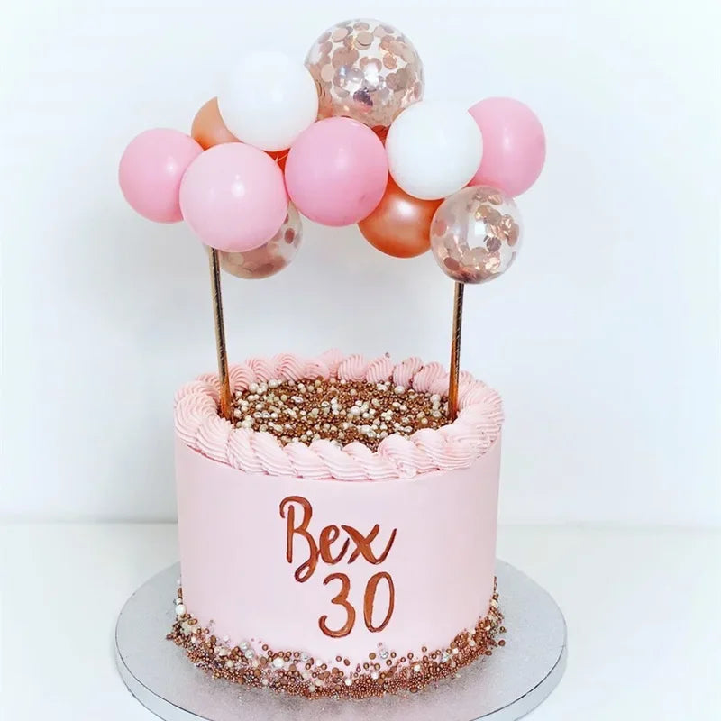 10pcs 5 Inch Balloon Cake Topper Confetti Balloon Birthday Party Dessert Decoration Baby Shower Wedding Decor Cake Supplies