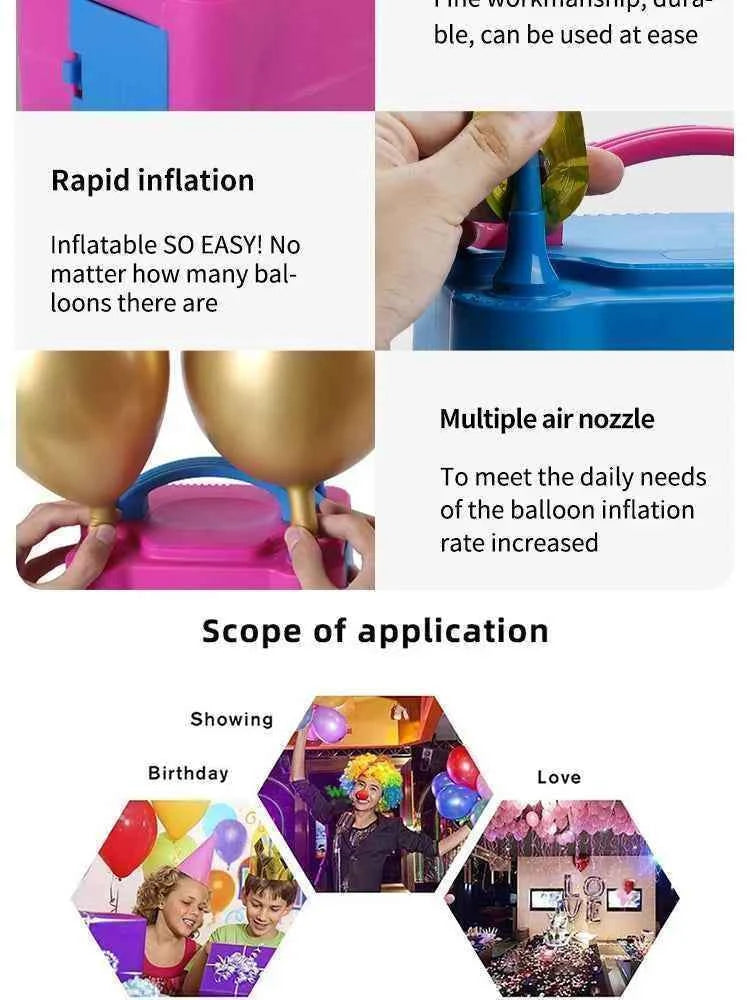1pc, Balloon Inflatable Electric Air Pump, Birthday Party Supplies, Wedding Supplies, Double-layer Balloon Electric Pump, Party