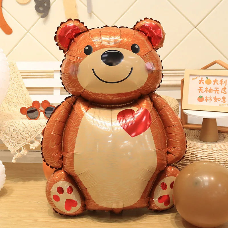 1pc Large Bear Foil Balloon - Birthday Wedding Party Decoration, Huge Aluminum Film Balloon for Event Background
