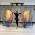 160*110cm Stage Props Flag Belly Dance Silk Veils Silk Wing Praise Flags Faith Worship Flags Veil Flag with Sticks