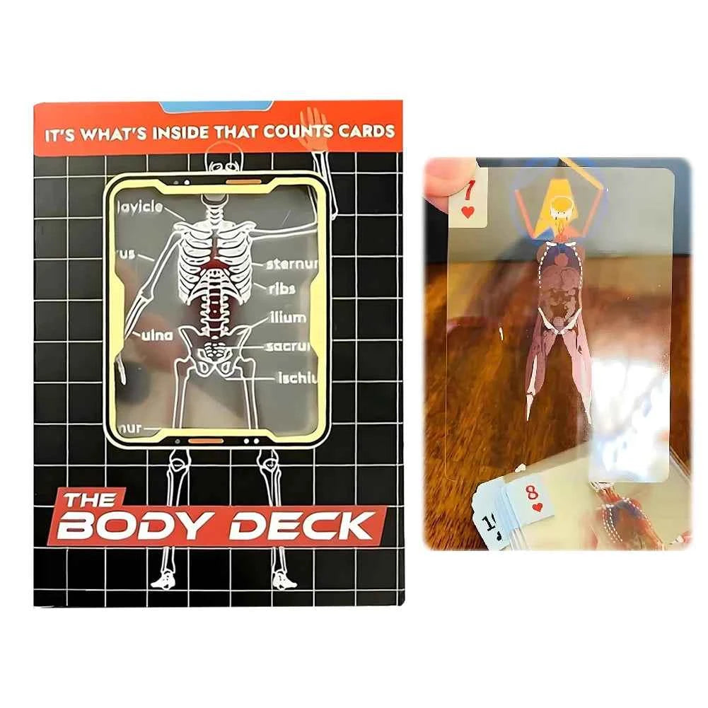 The Body Deck Mannequin Body Deck Skeleton Playing Cards Transparent Anatomy Poker Cards Skeletons X-Ray Designs EducationalGift