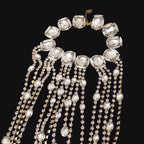 Long Tassel Rhinestone Glass Necklace