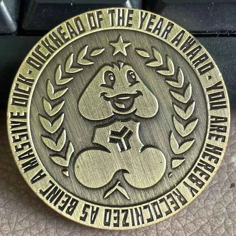 Funny Dick Spade Challenge Coin Ins Wind Ancient Bronze Retro Wandering Coin Funny Coin