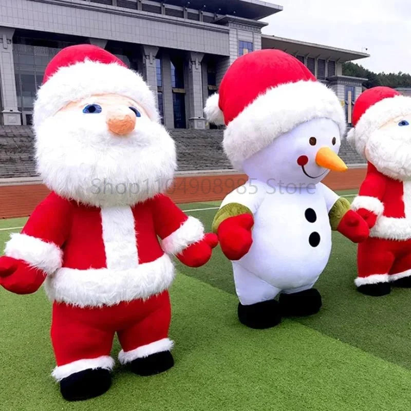 Inflatable Santa Claus Snowman Deer Mascot Costume Adult Fancy Dress Christmas Party Kawaii Mascot Costume Carnival Costumes - Big Tim's Magic Emporium