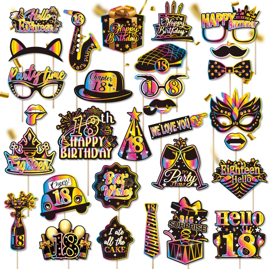 Birthday Party Decoration Photo Props 30 40 50 Birthday Party Glasses Decoration