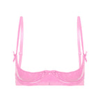 Patent Leather Underwired Open-Cup Bra