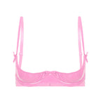 Patent Leather Underwired Open-Cup Bra