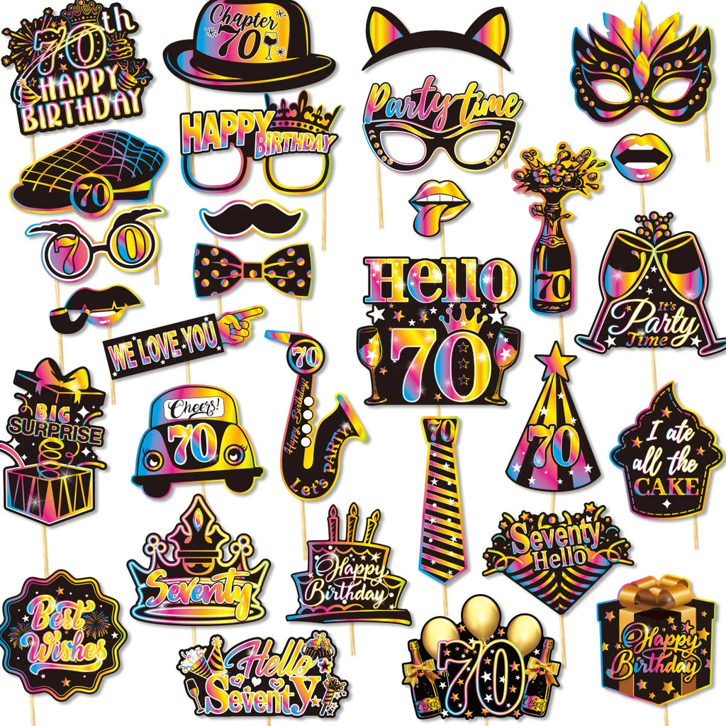 Birthday Party Decoration Photo Props 30 40 50 Birthday Party Glasses Decoration