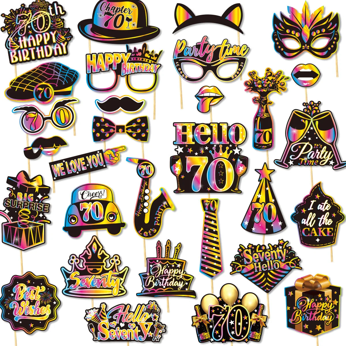 Birthday Party Decoration Photo Props 30 40 50 Birthday Party Glasses Decoration