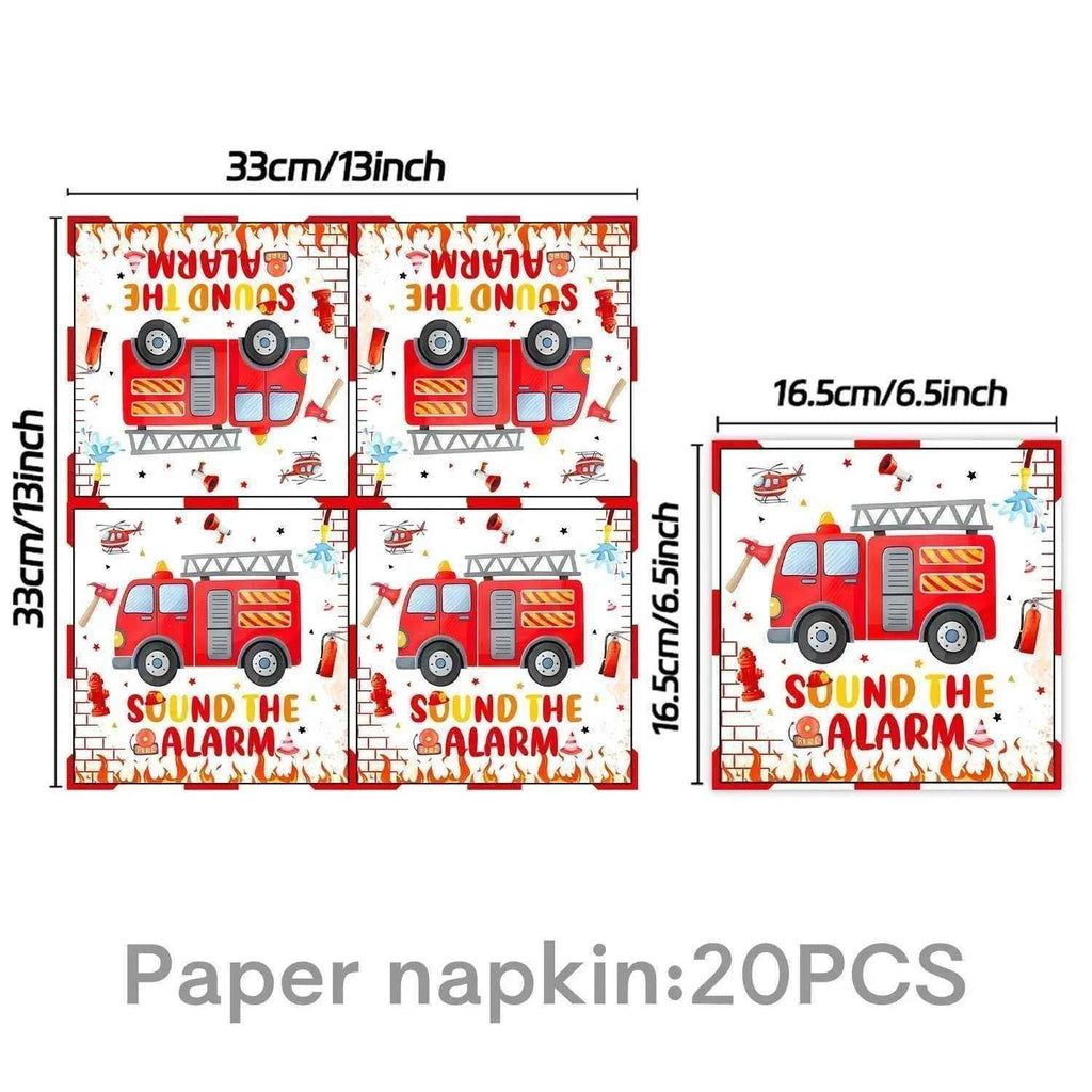 Fireman Birthday Party Supplies Firefighter Helmet Fire Hydrant Straws Cups with Lids Extinguisher Squirt Toys Fire Favors