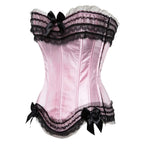 Lace Overlay Boned Overbust Corset Bustier Top Plus Size Body Shaper