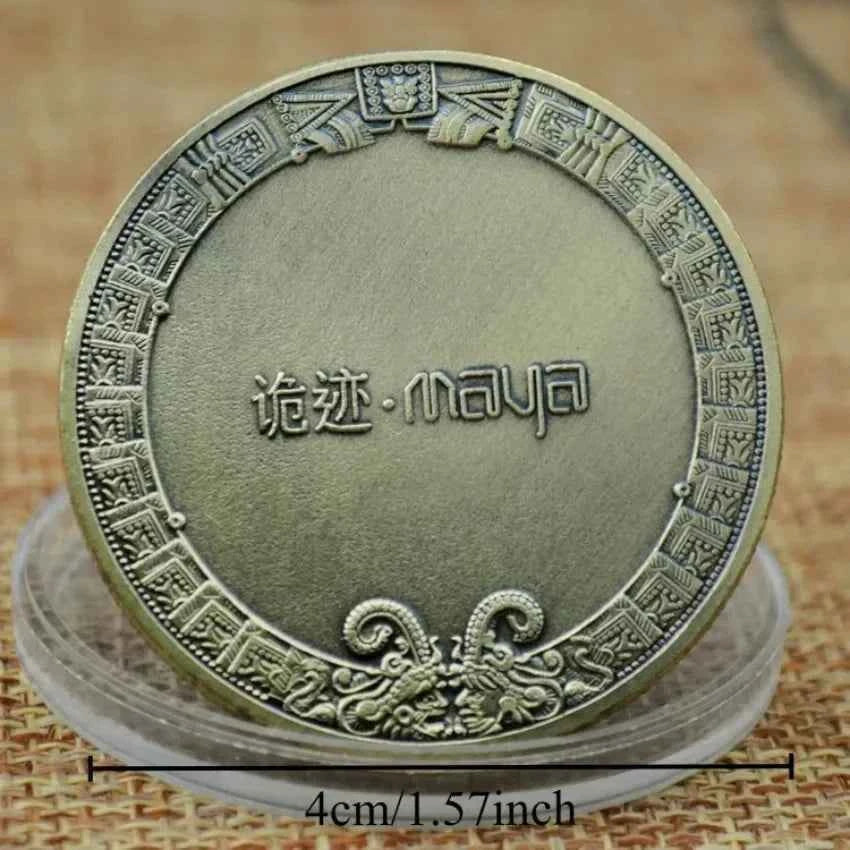 Souvenir Coin  Ancient Bronze Platted Mysterious Collectibles Coin Mexico Mayan Commemorative Coin